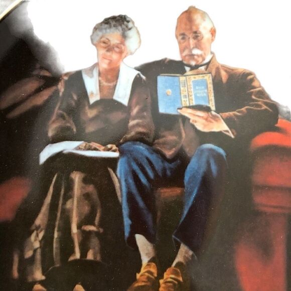 Knowles Norman Rockwell Collectible Plate "Evening's Ease" #4 of Light Campaign - Picture 5 of 6